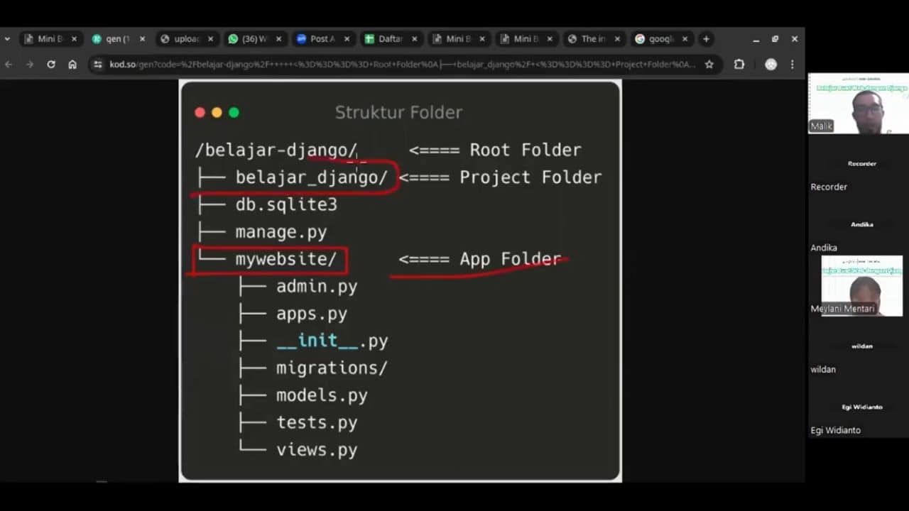 Cuplikan kelas online Django